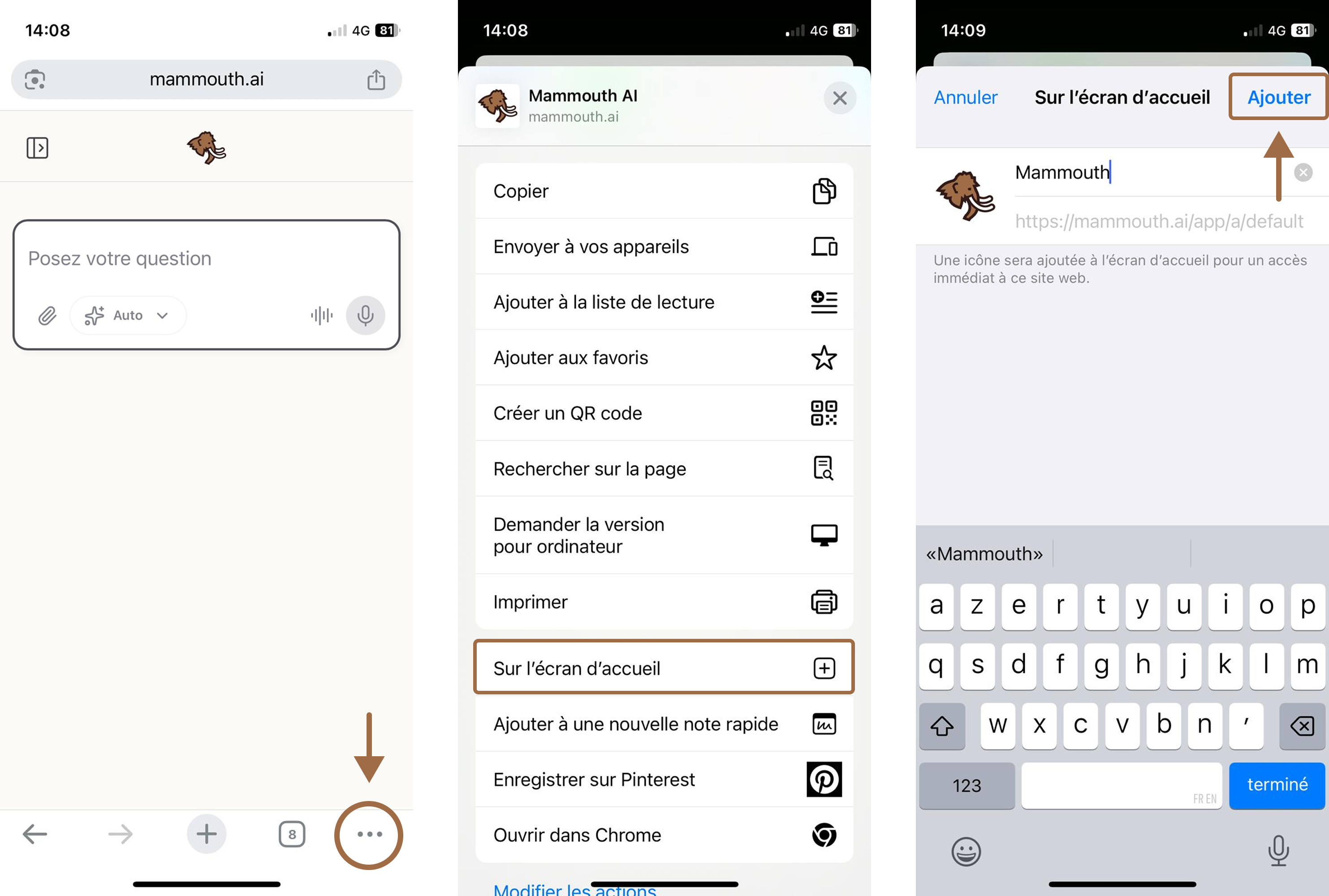 instructions de téléchargement iOS
