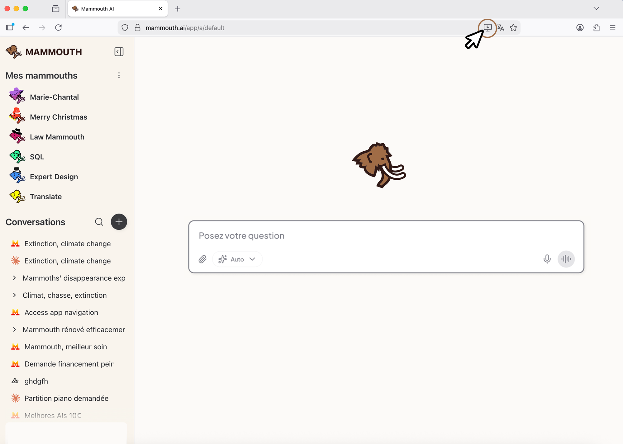 télécharger l'application de bureau mammouth