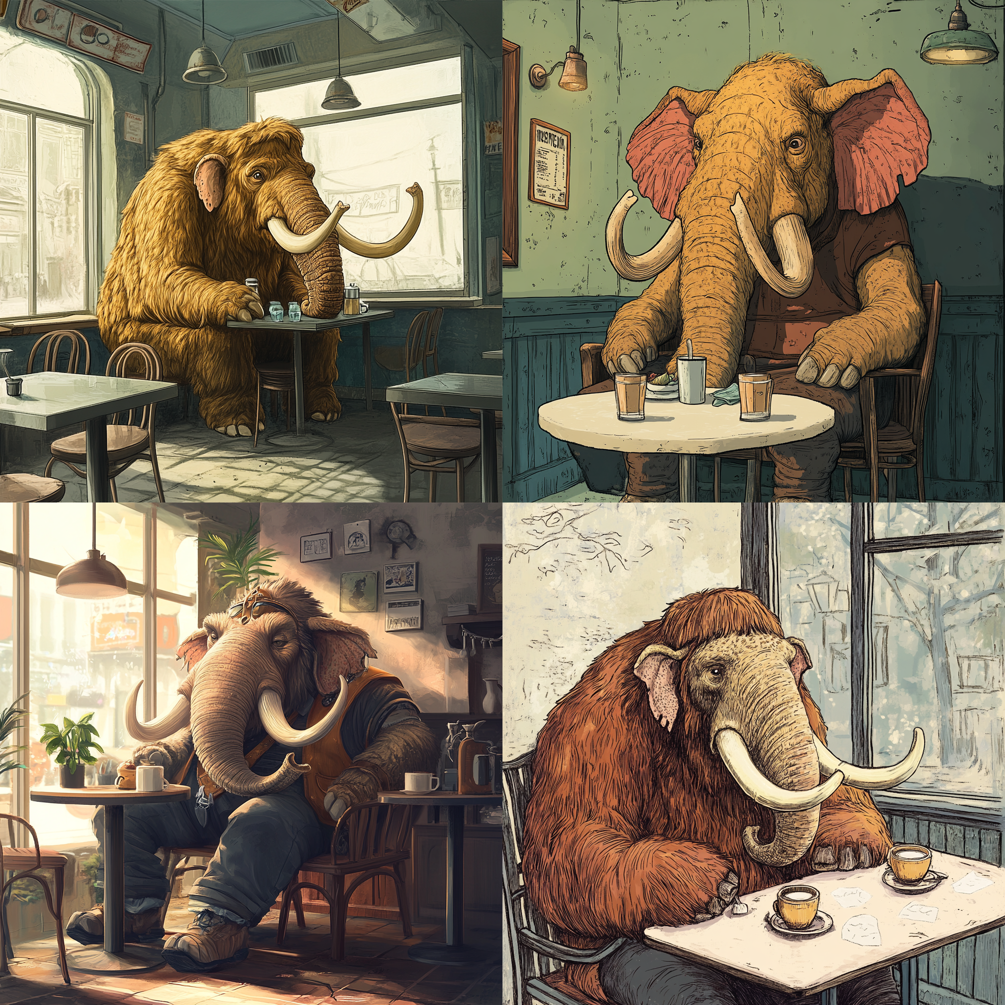 Mammoth in cafe without reference