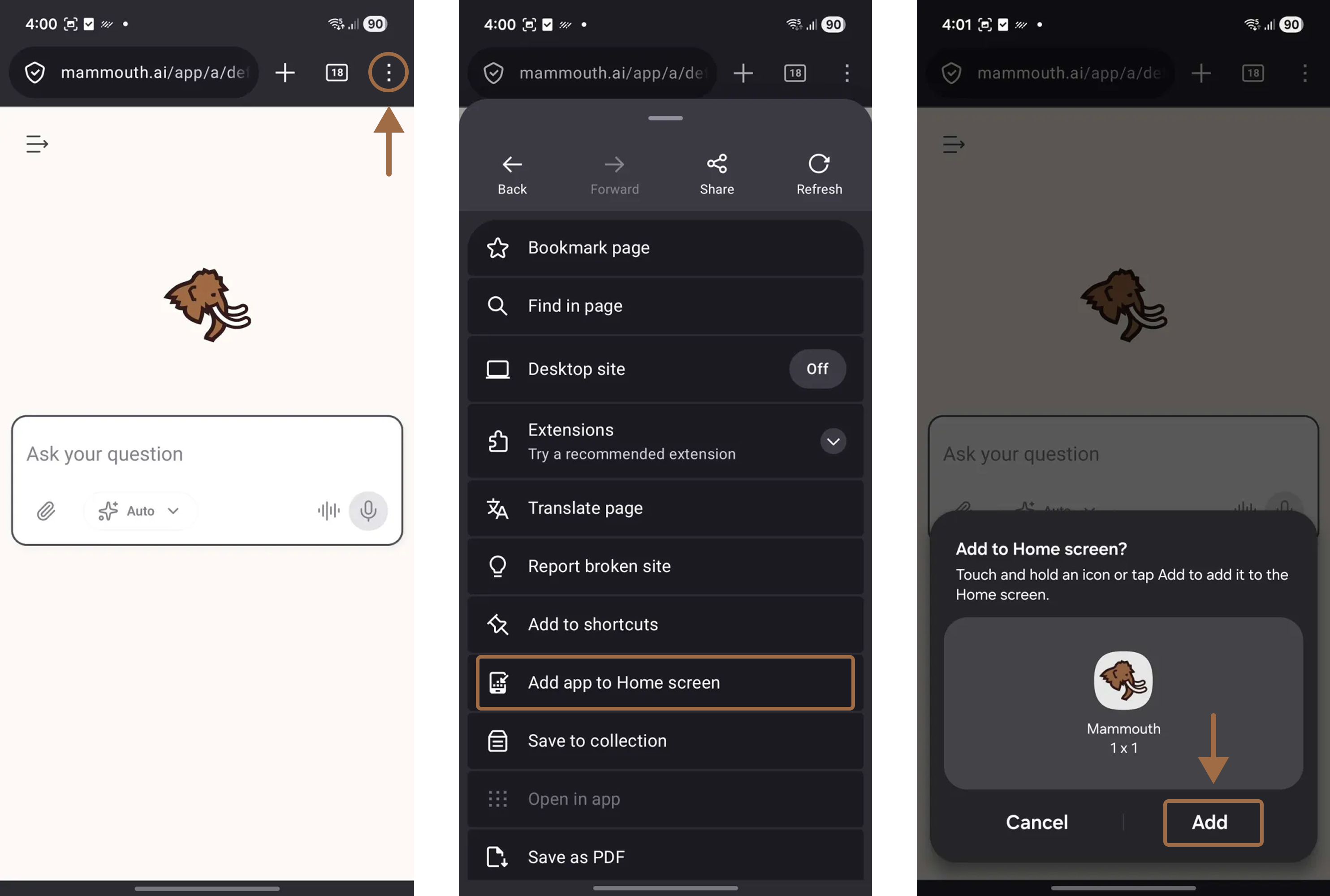 add app on android full path